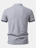 Contrast Trim Zipper Polo