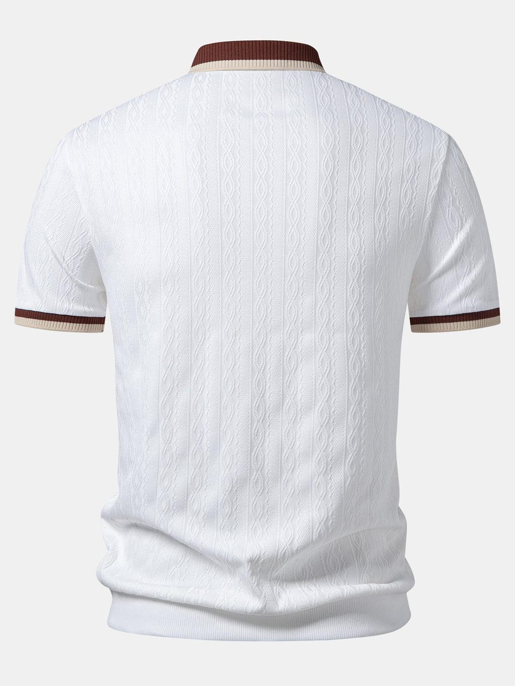 Contrast Trim Textured Knit Polo