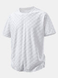 Relax Fit Checkerboard Jacquard  T-Shirt