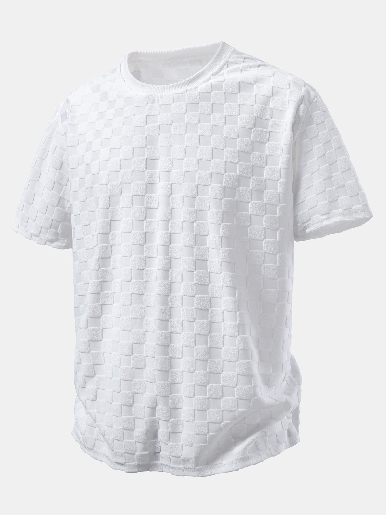 Relax Fit Checkerboard Jacquard  T-Shirt