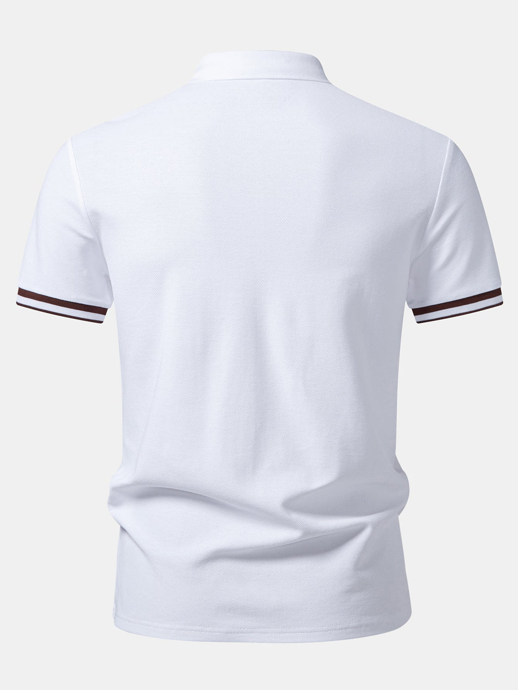 Contrast Trim Zipper Polo