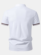 Contrast Trim Zipper Polo