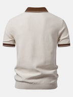Contrast Zipper Knit Polo & Slim Fit Tapered Trousers