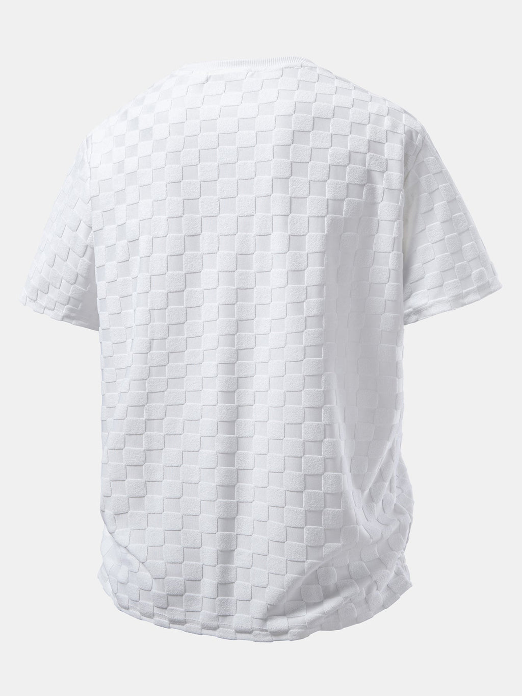 Relax Fit Checkerboard Jacquard  T-Shirt