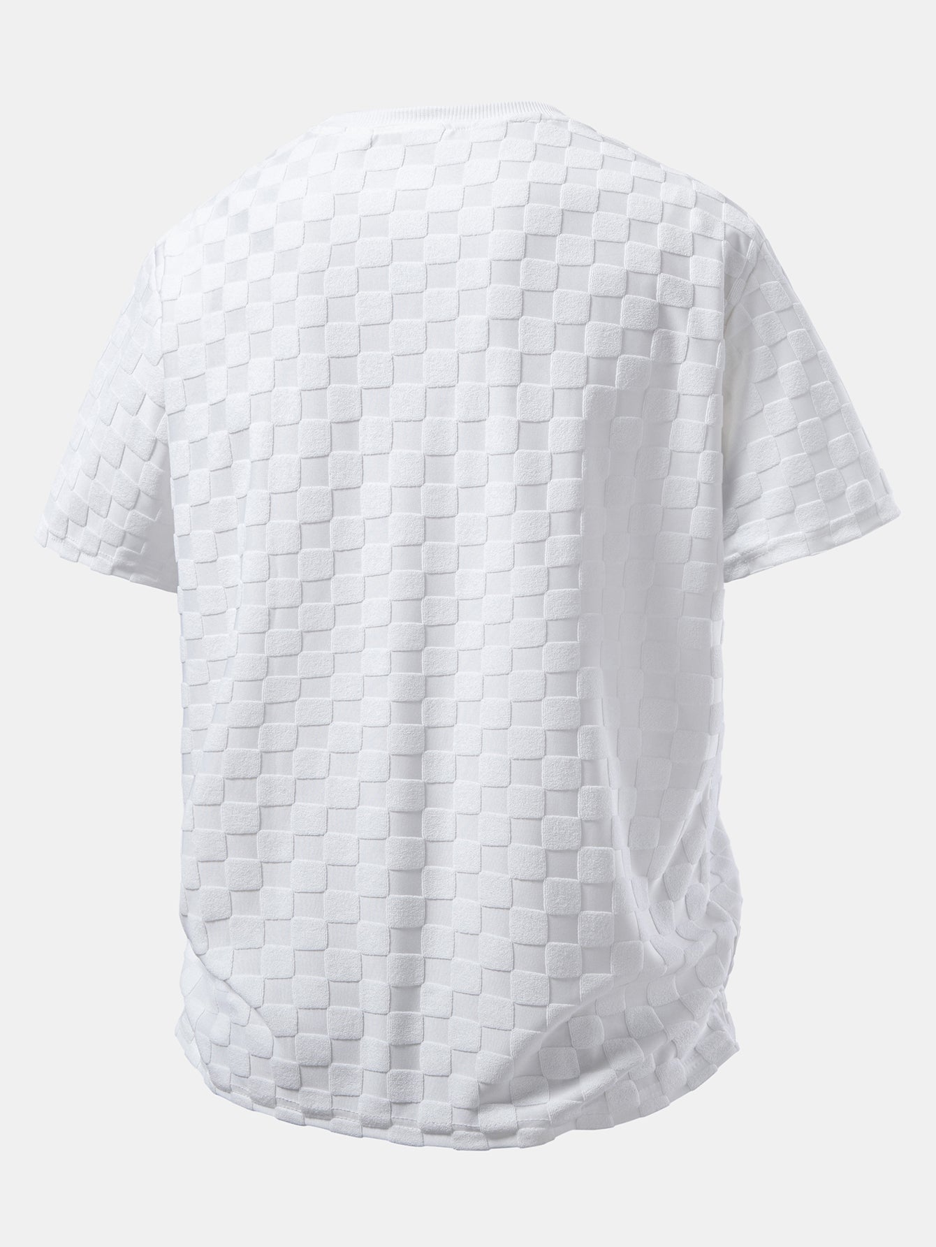 Relax Fit Checkerboard Jacquard  T-Shirt