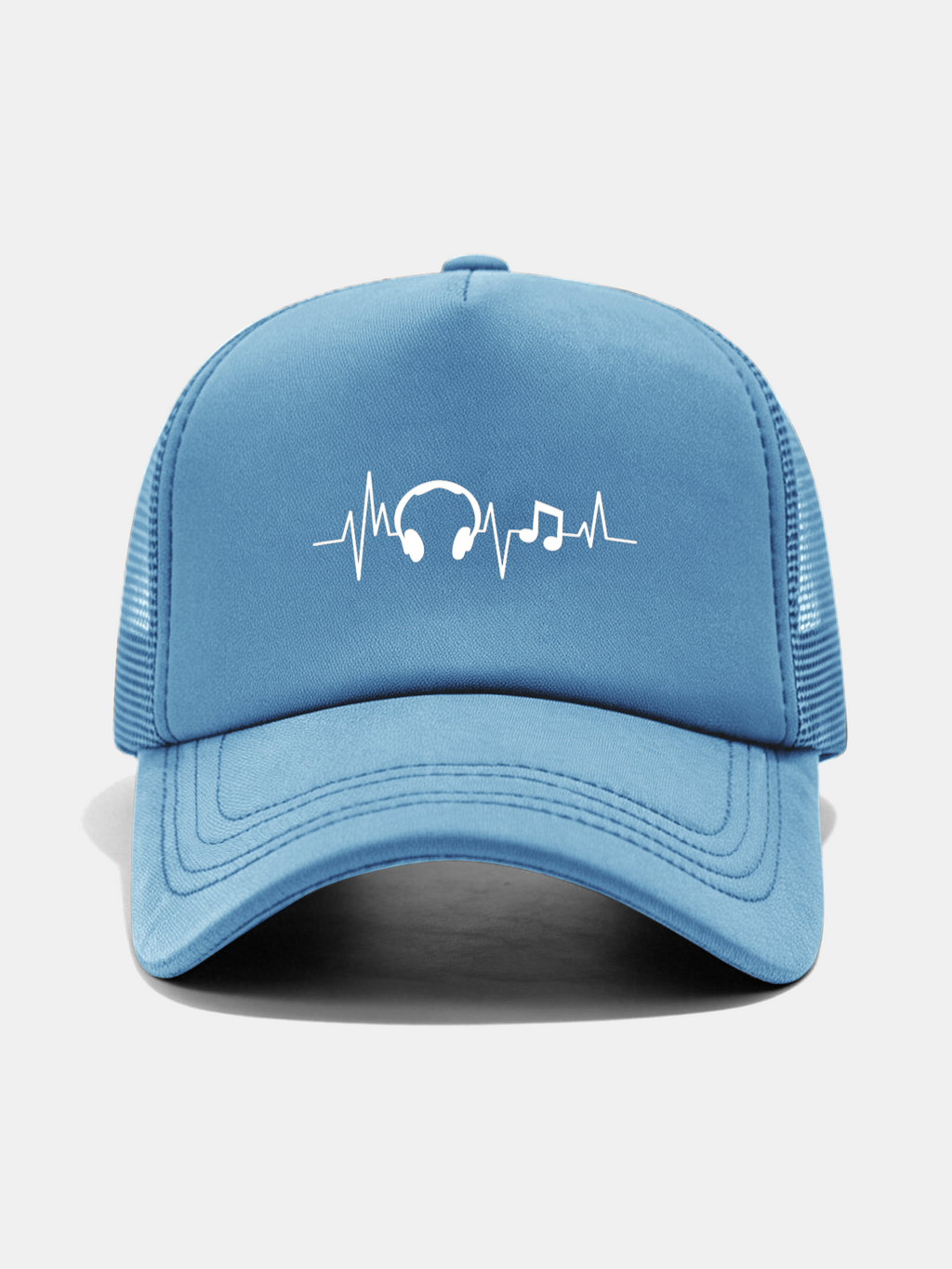 Musical Heartbeat Print Mesh Baseball Cap