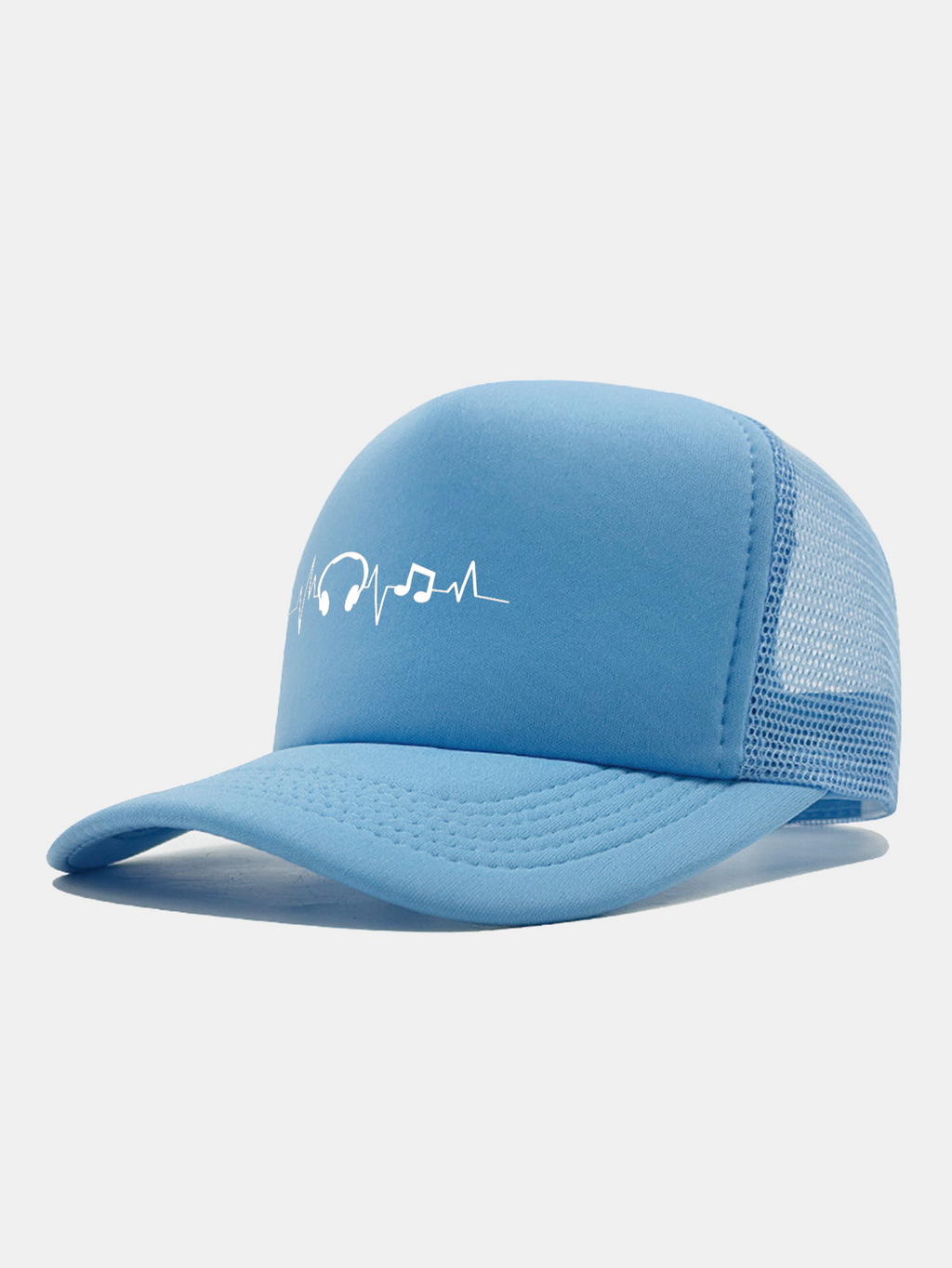 Musical Heartbeat Print Mesh Baseball Cap