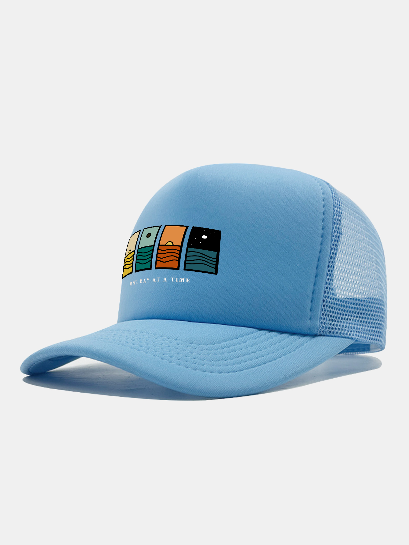 One Day At A Time Print Mesh Baseball Cap