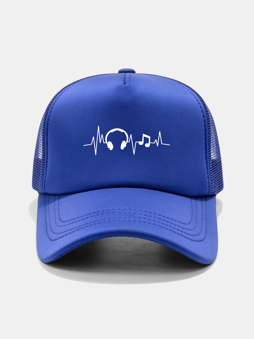 Musical Heartbeat Print Mesh Baseball Cap