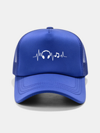 Musical Heartbeat Print Mesh Baseball Cap