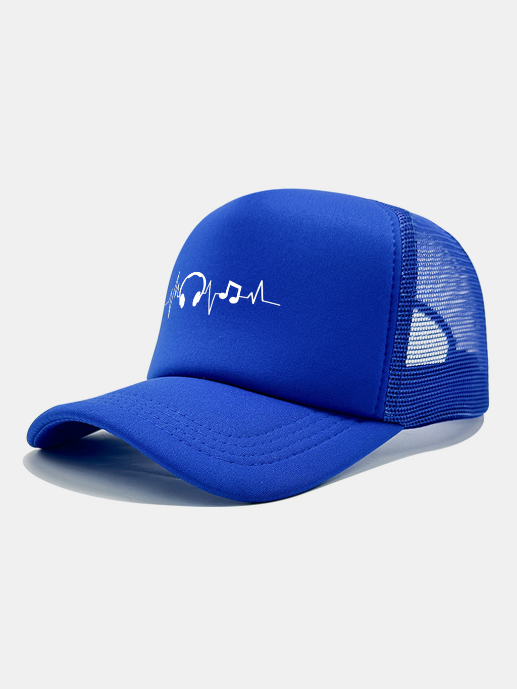 Musical Heartbeat Print Mesh Baseball Cap