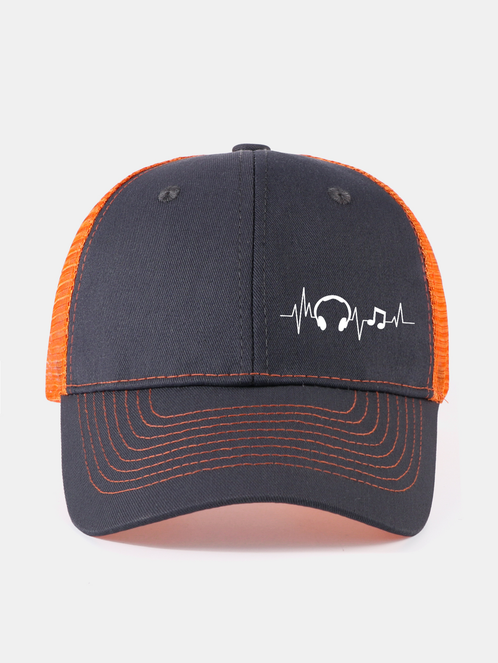 Musical Heartbeat Print Mesh Baseball Cap
