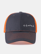 Mountain Heartbeat Print Mesh Baseball Cap