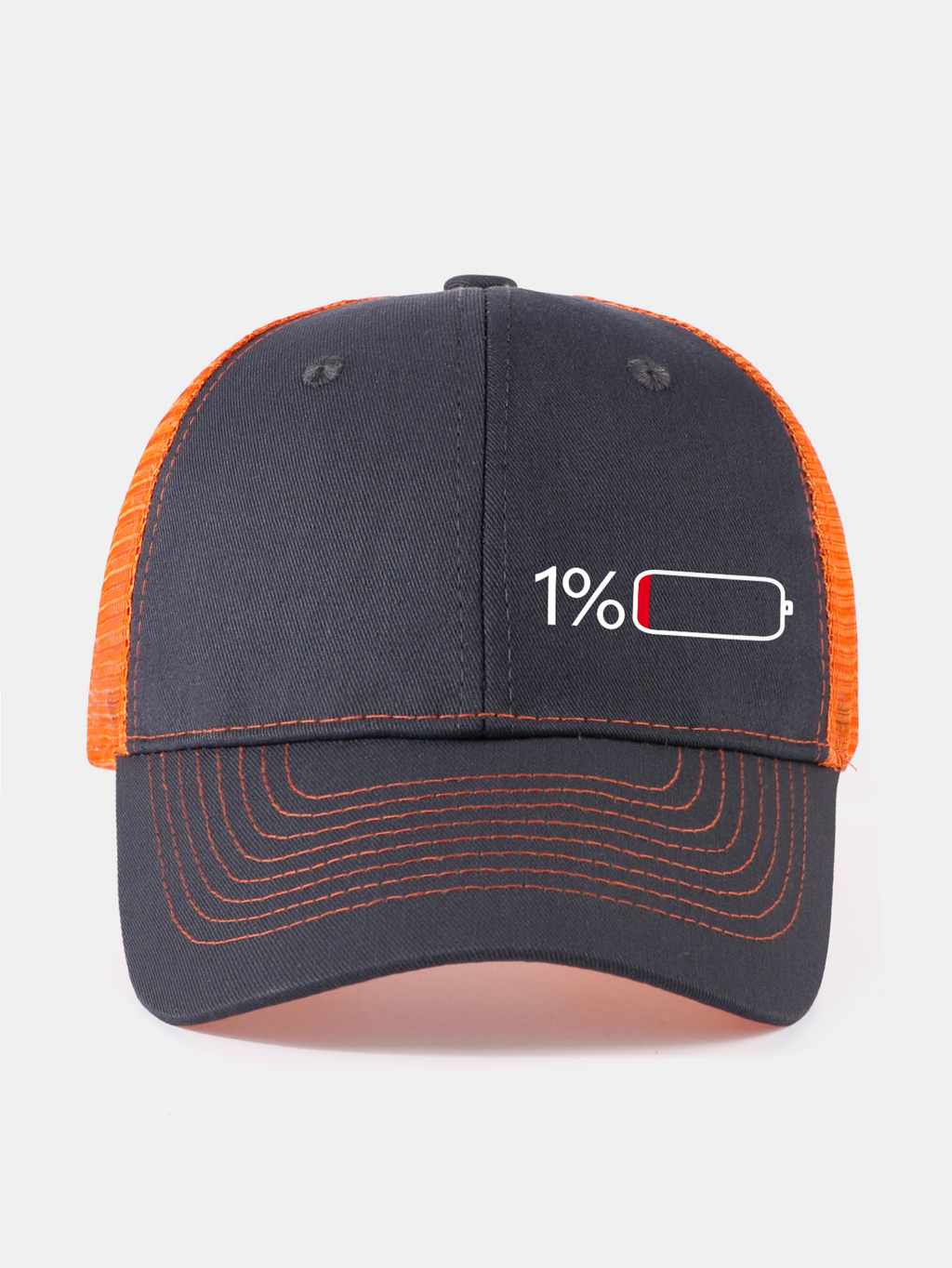 1% Battery Print Mesh Baseball Cap