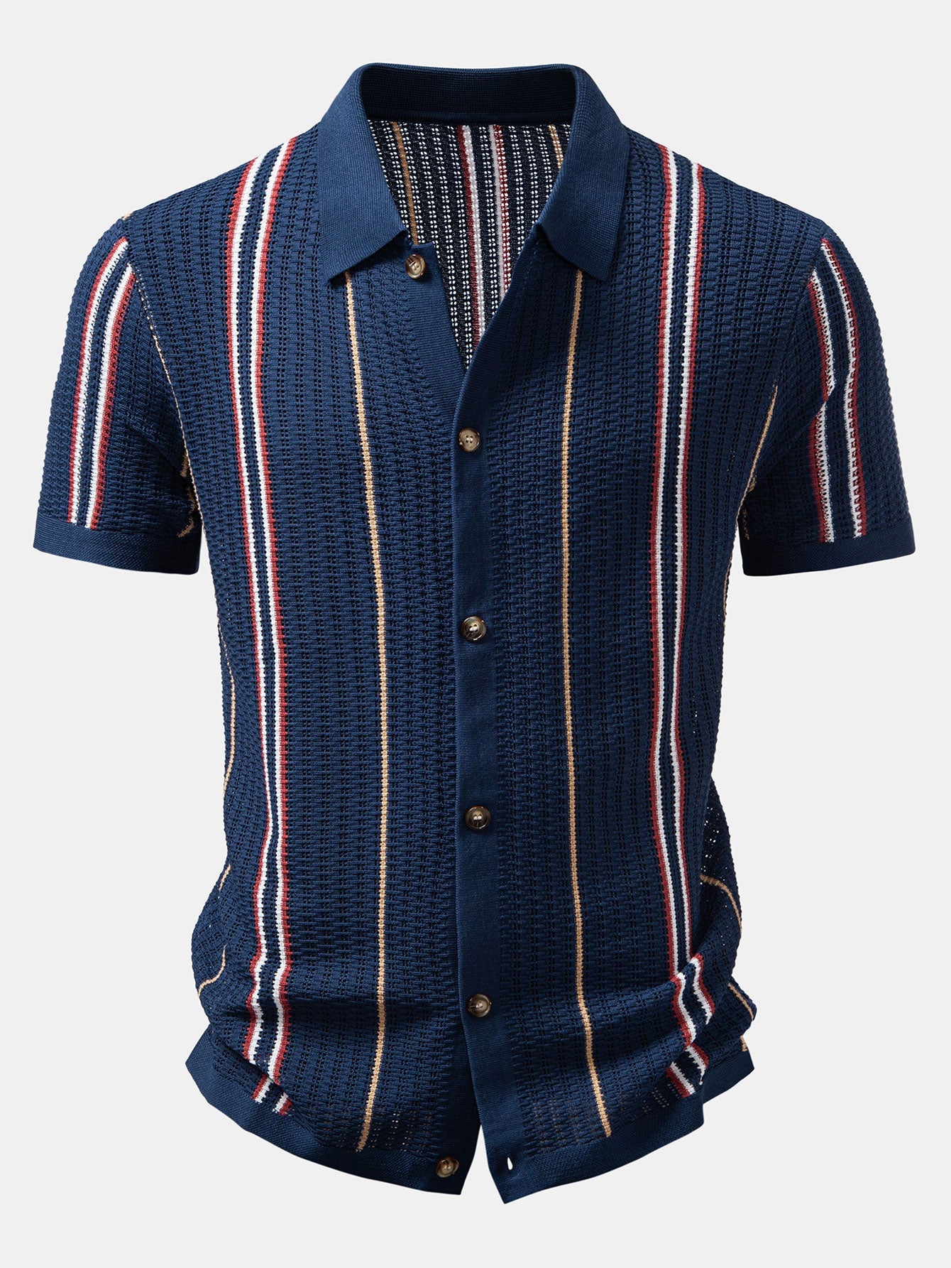 Stripe Textured Knit Shirt