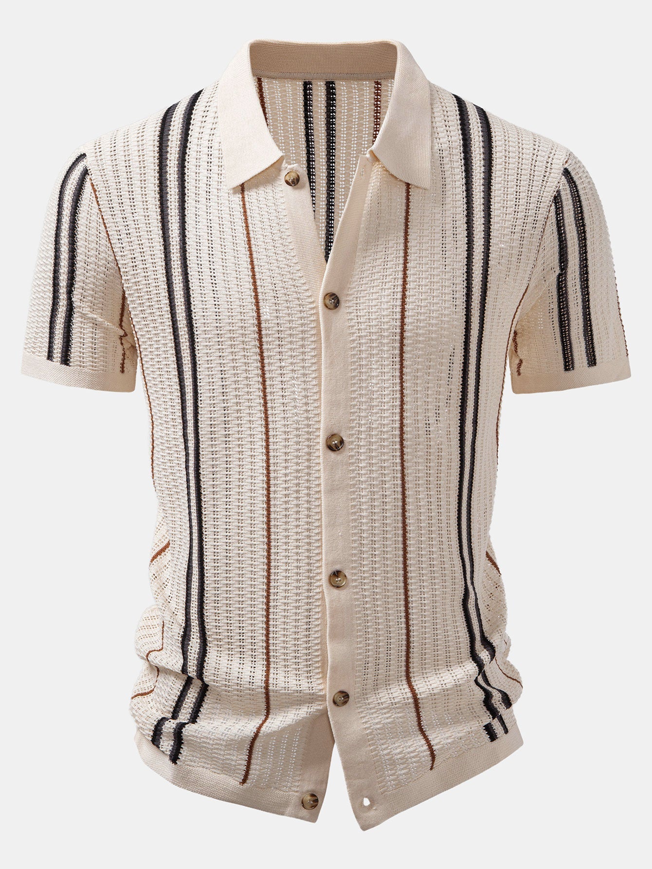 Stripe Textured Knit Shirt
