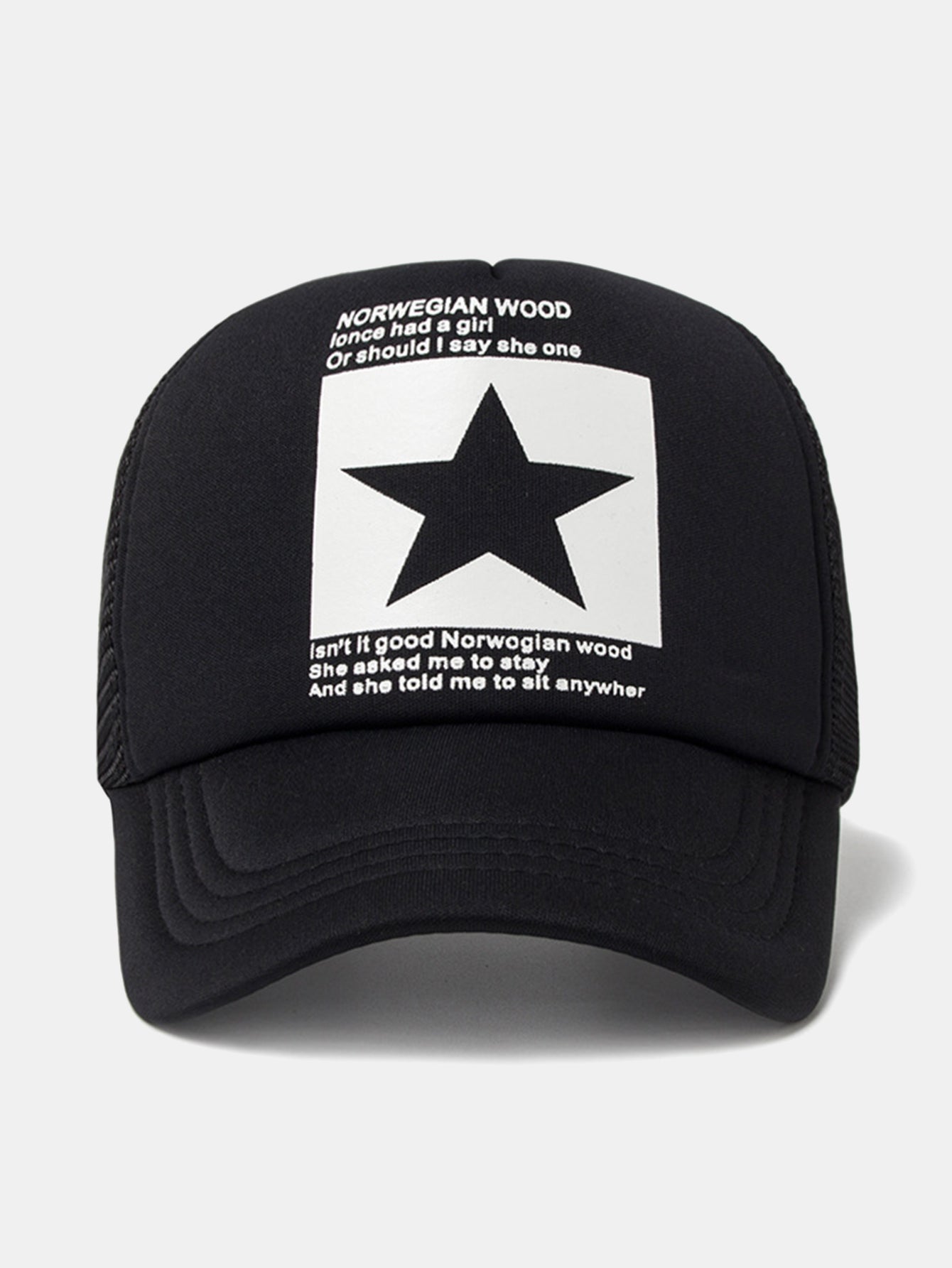 Star Graphic Trucker Cap | Mesh Back Adjustable Snapback Casual Streetwear Baseball Hat