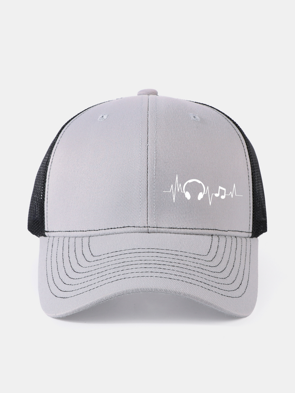 Musical Heartbeat Print Mesh Baseball Cap