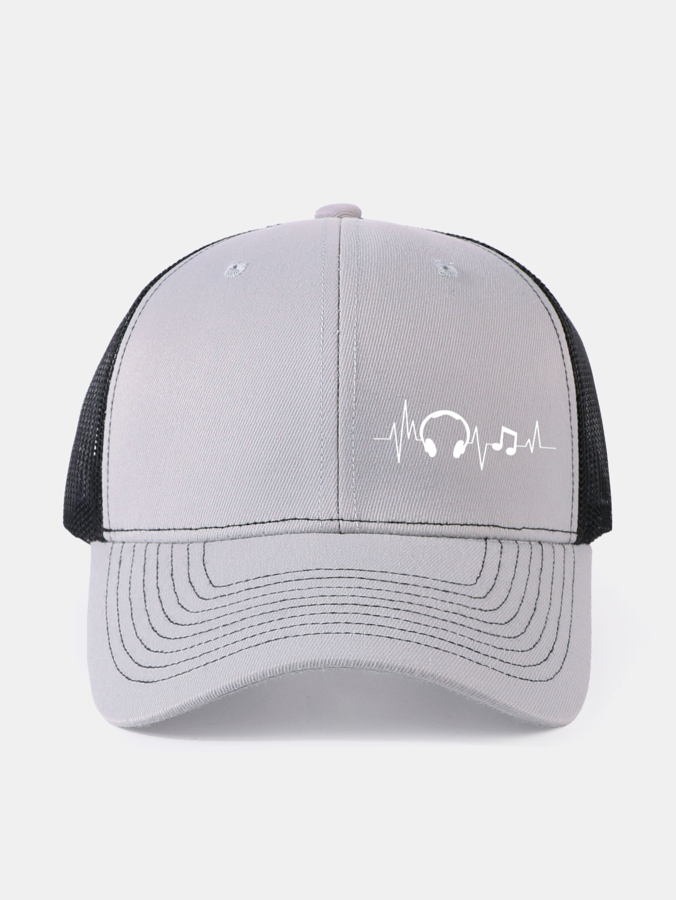 Musical Heartbeat Print Mesh Baseball Cap