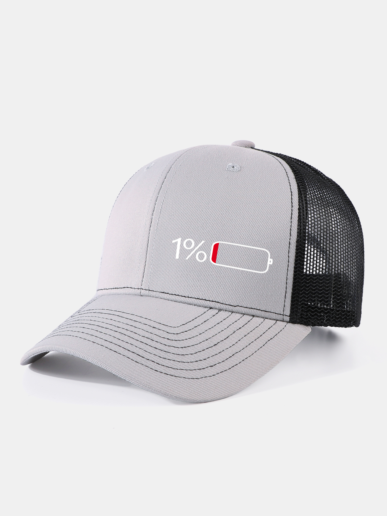 1% Battery Print Mesh Baseball Cap