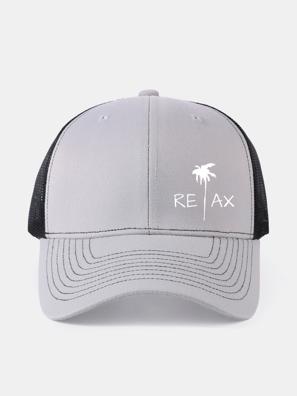 Relax Palm Tree Print Mesh Baseball Cap