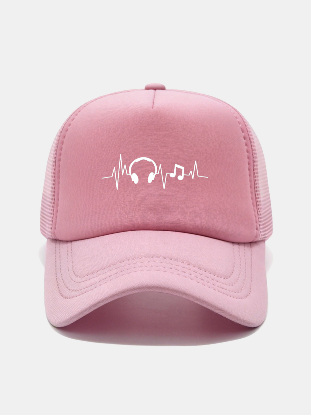Musical Heartbeat Print Mesh Baseball Cap