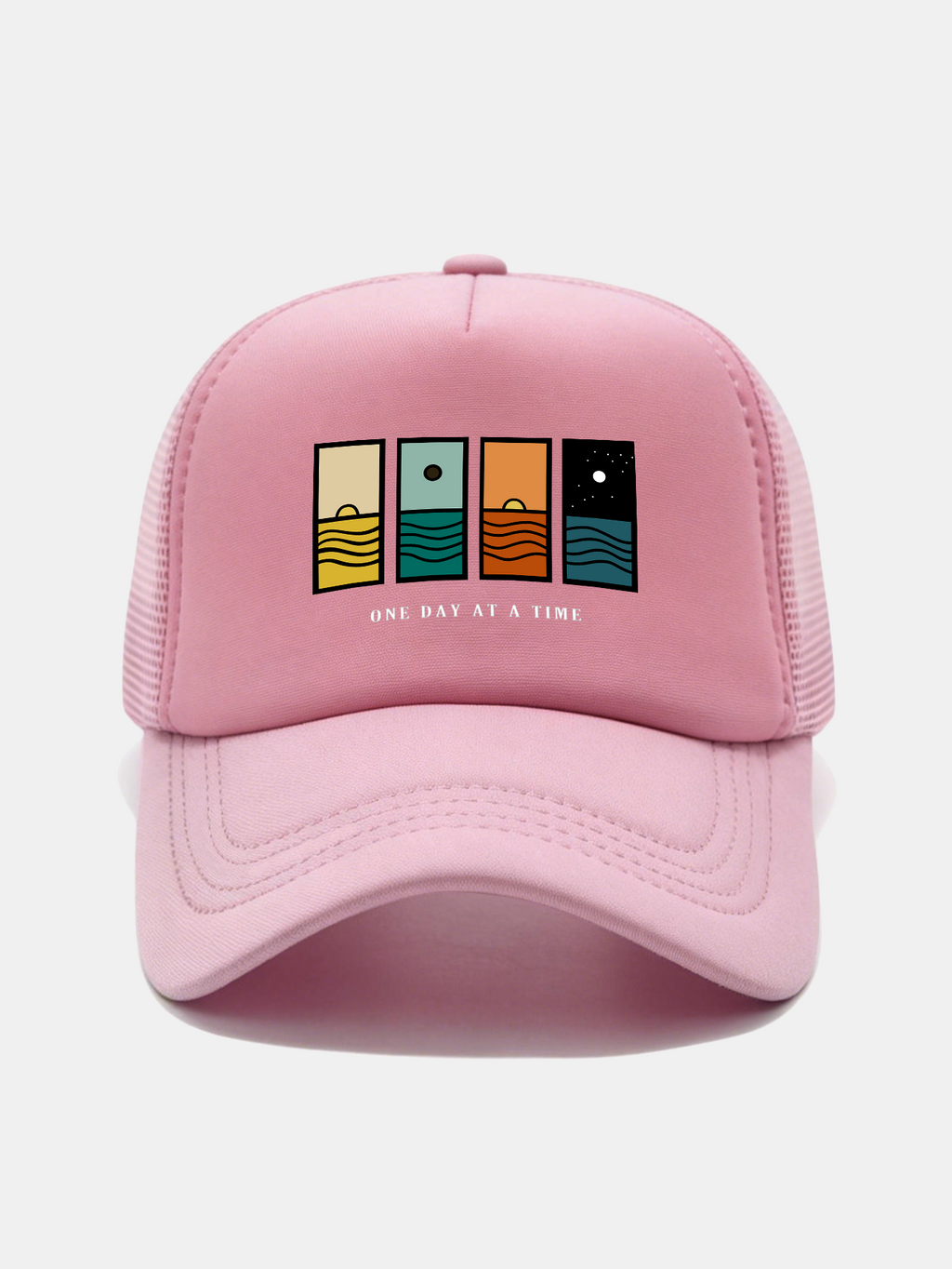 One Day At A Time Print Mesh Baseball Cap