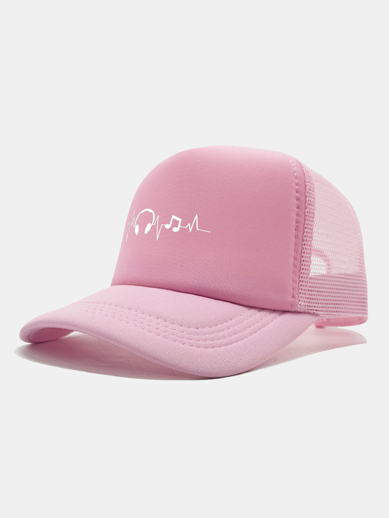 Musical Heartbeat Print Mesh Baseball Cap