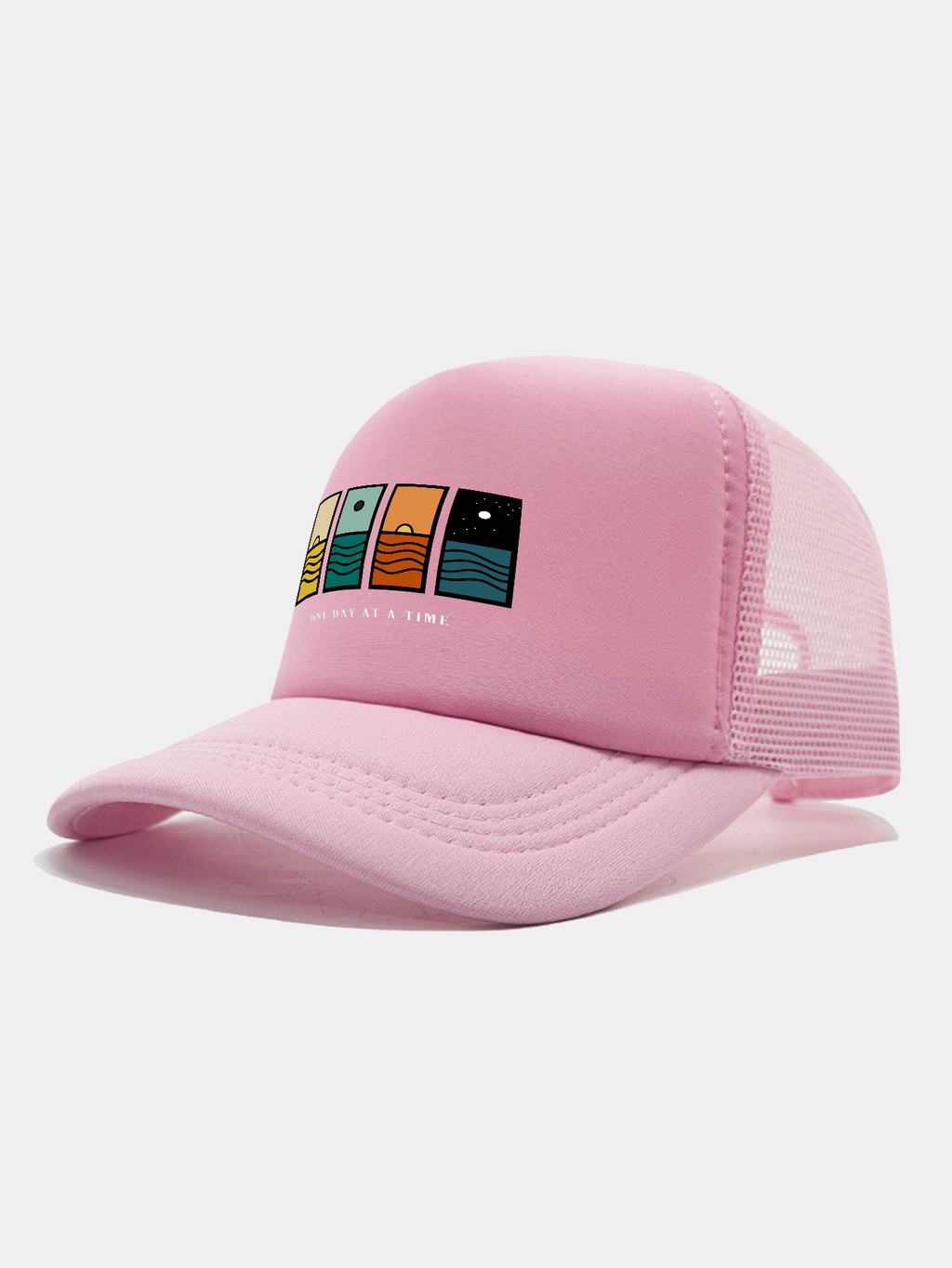 One Day At A Time Print Mesh Baseball Cap