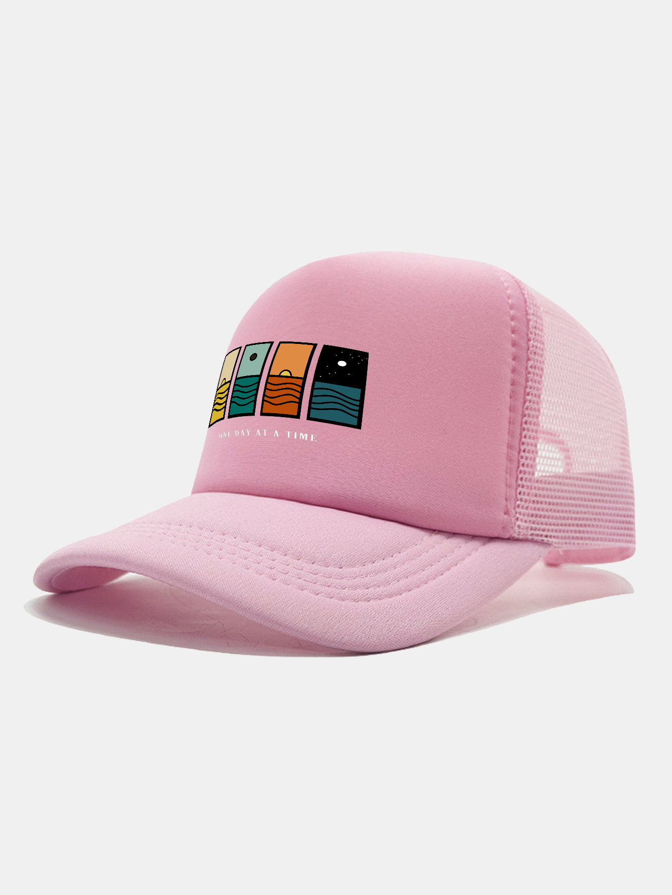 One Day At A Time Print Mesh Baseball Cap
