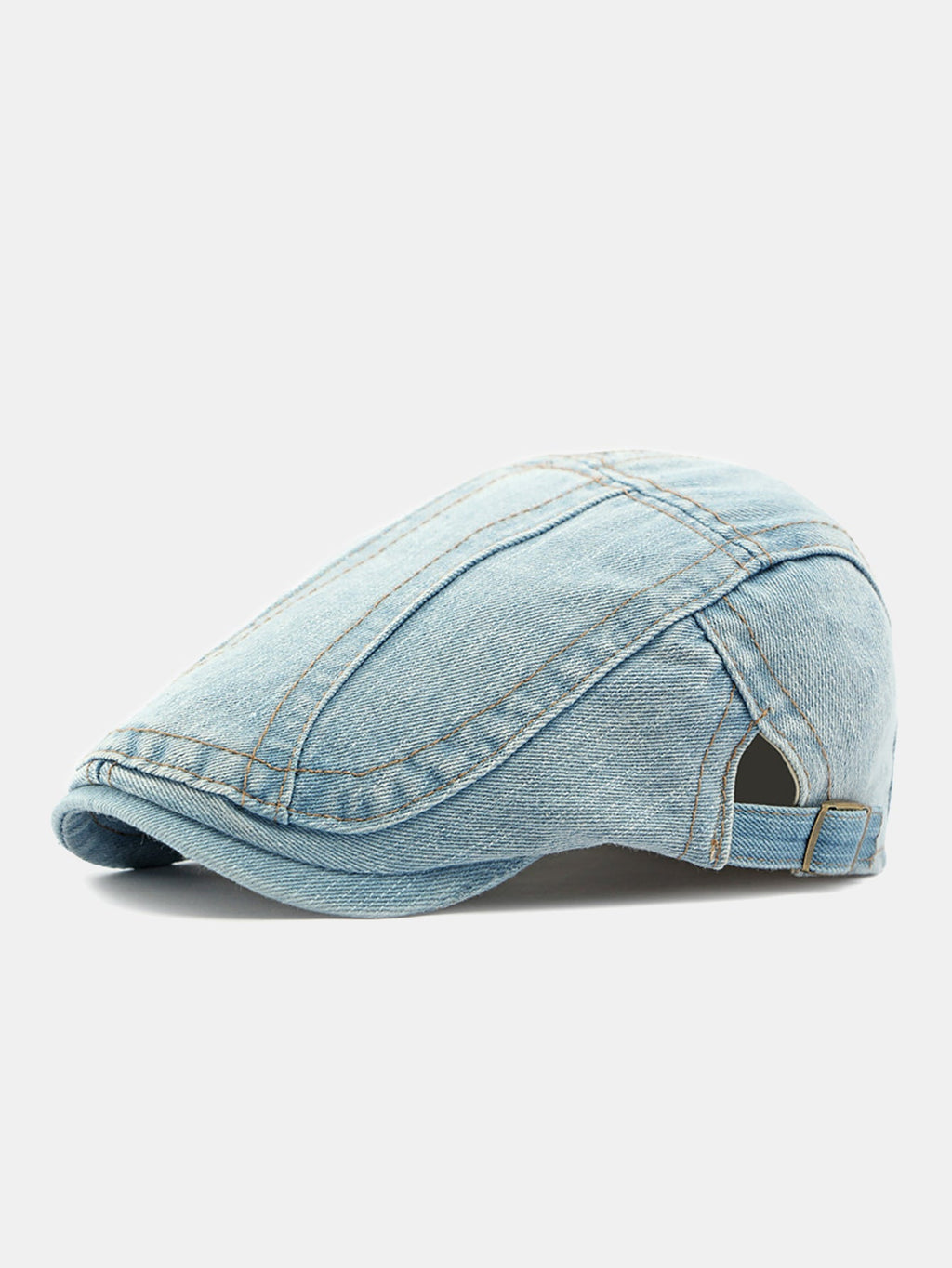 Vintage Washed Denim Flat Cap Adjustable Ivy Newsboy Hat
