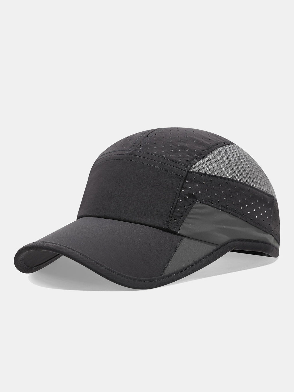 Quick Dry Vented Athletic Cap | Perforated Mesh Spliced Low Profile Lightweight Adjustable Running Sports Hat