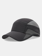 Quick Dry Vented Athletic Cap | Perforated Mesh Spliced Low Profile Lightweight Adjustable Running Sports Hat