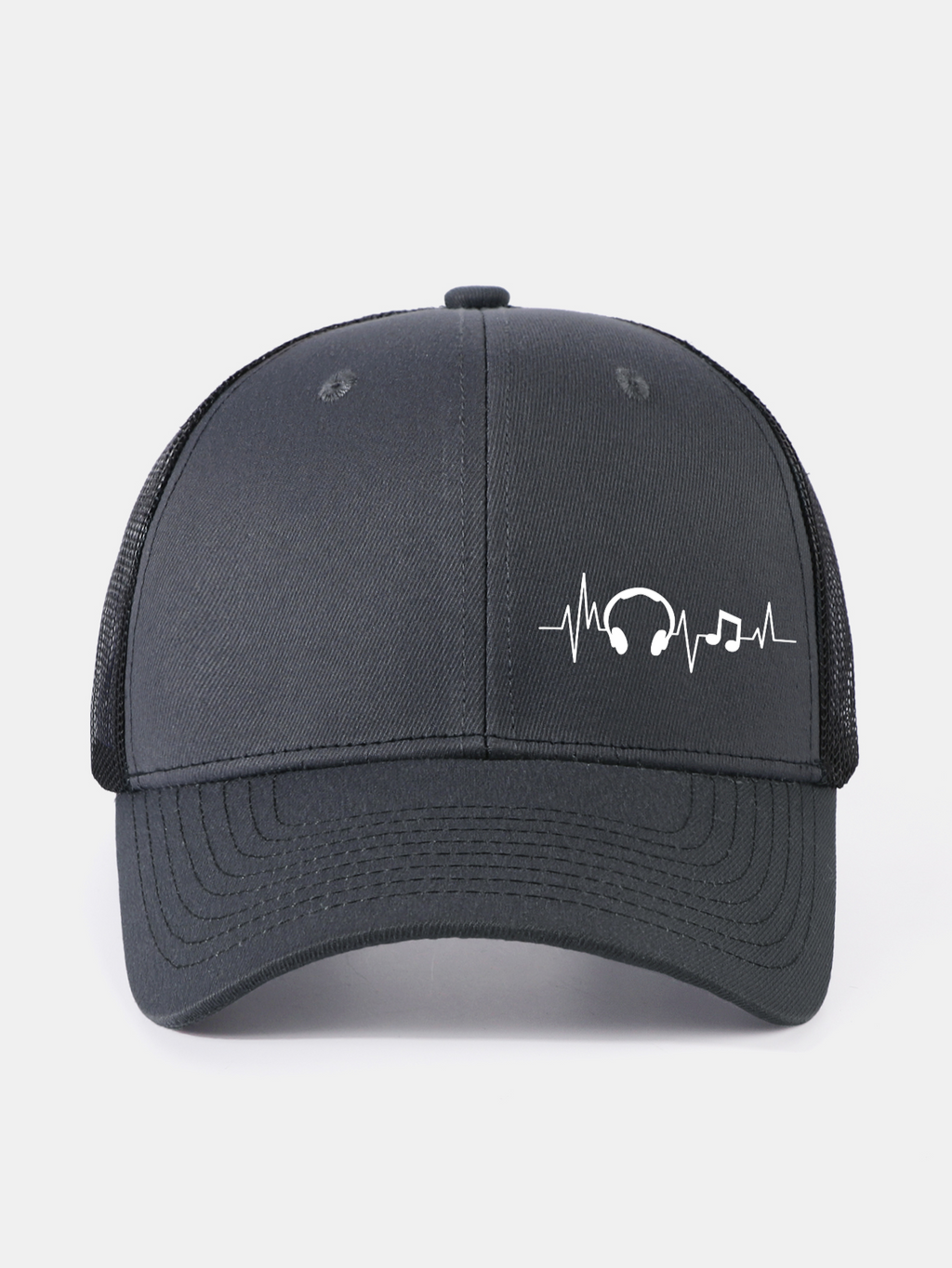 Musical Heartbeat Print Mesh Baseball Cap