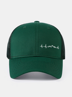 Mountain Heartbeat Print Mesh Baseball Cap
