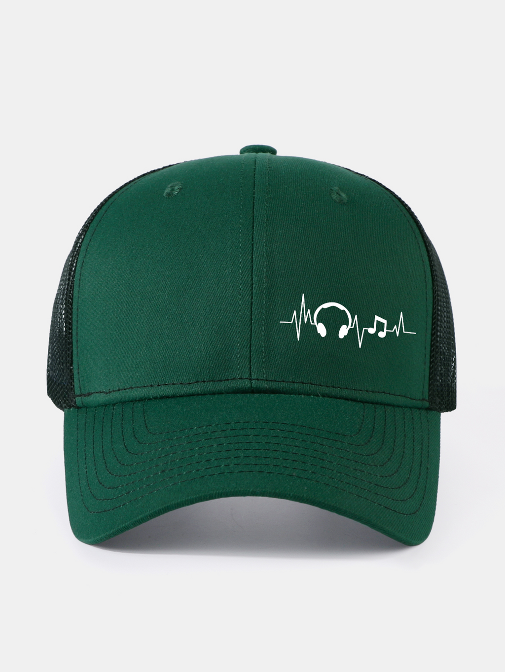 Musical Heartbeat Print Mesh Baseball Cap
