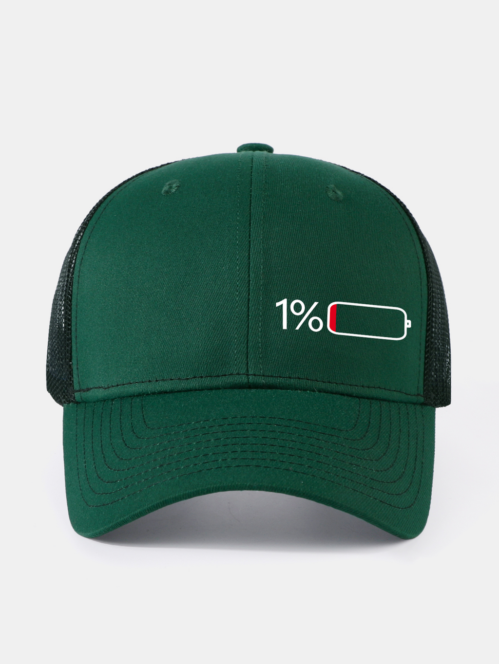 1% Battery Print Mesh Baseball Cap