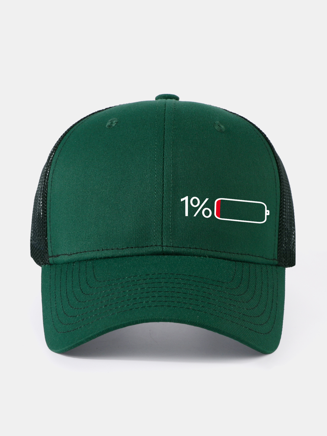 1% Battery Print Mesh Baseball Cap