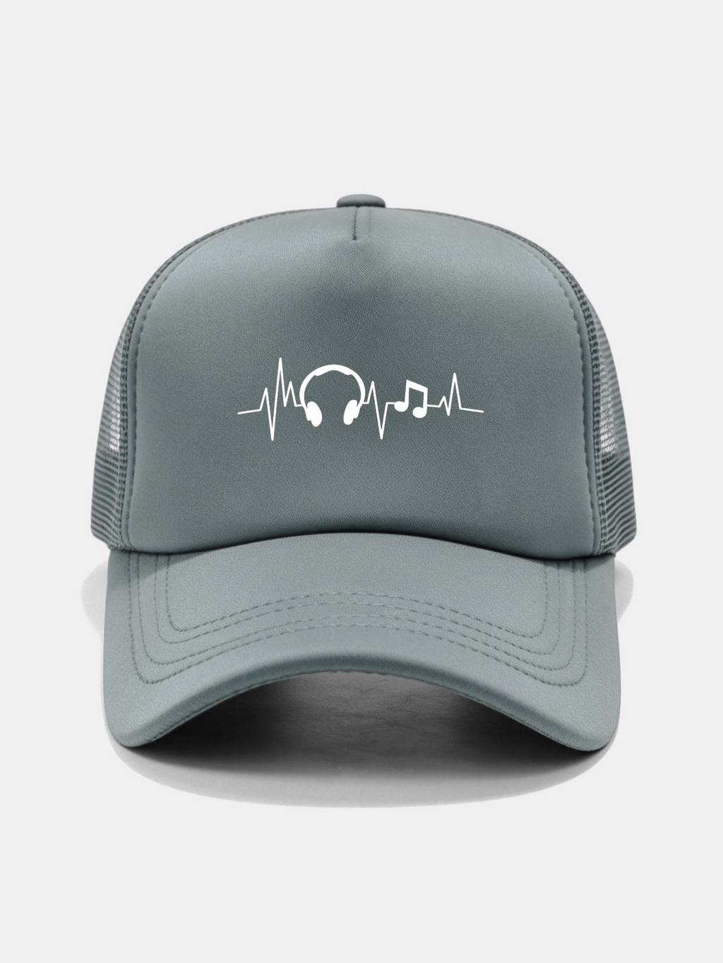 Musical Heartbeat Print Mesh Baseball Cap