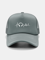 Musical Heartbeat Print Mesh Baseball Cap
