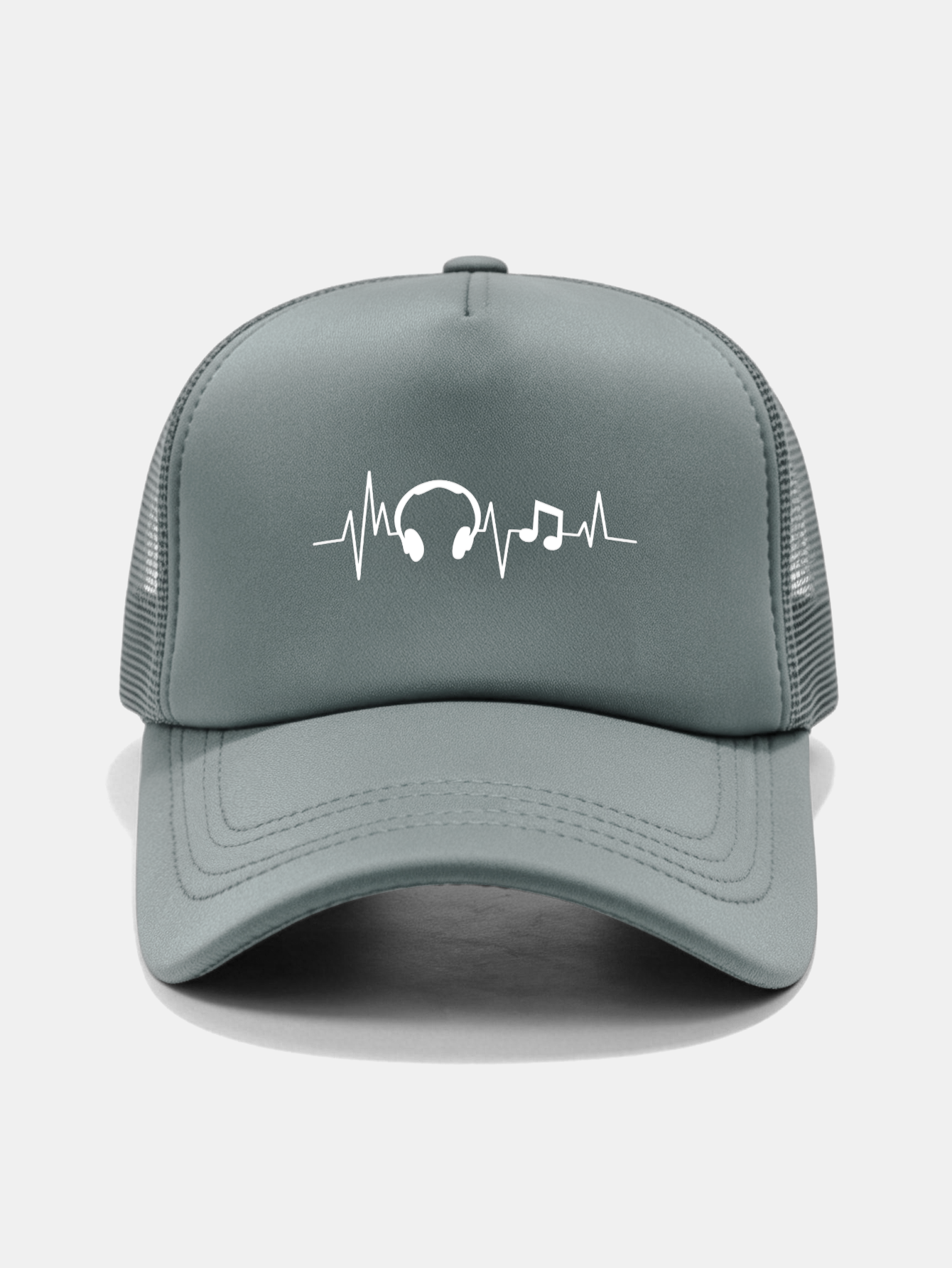Musical Heartbeat Print Mesh Baseball Cap