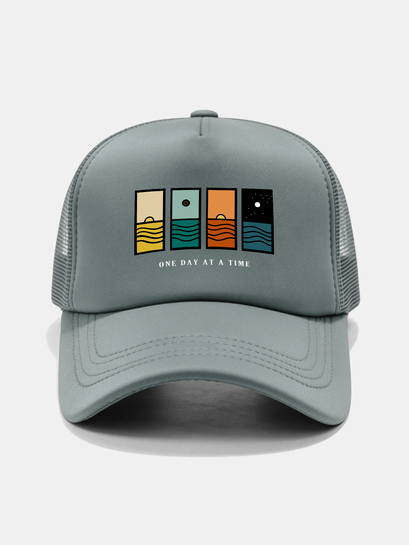 One Day At A Time Print Mesh Baseball Cap