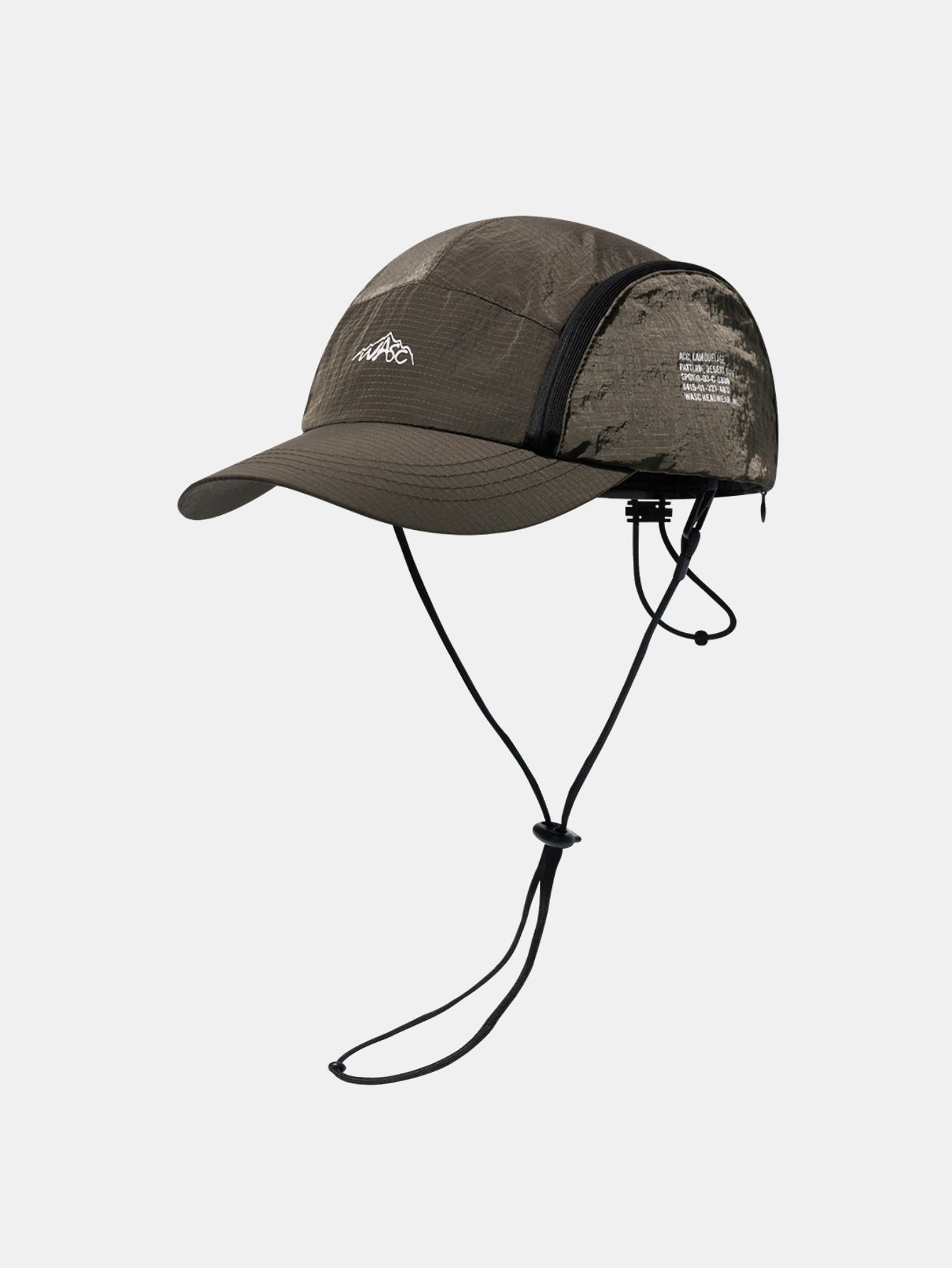 Quick Dry Lightweight Trail 5 Panel Cap | Mountain Logo Embroidery Rear Drawstring Adjustable Cord Lock Outdoor Climbing Sports Hat