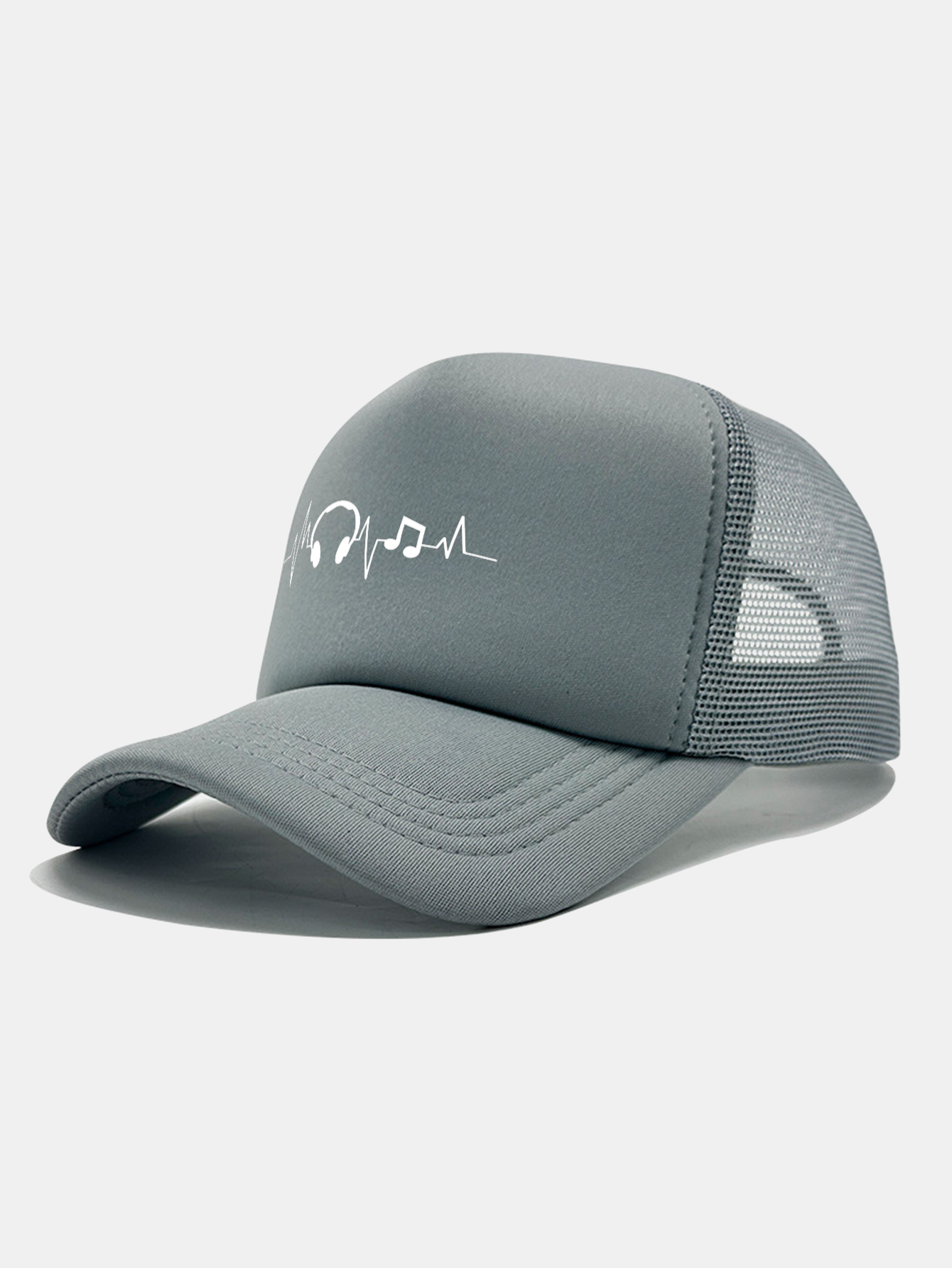 Musical Heartbeat Print Mesh Baseball Cap
