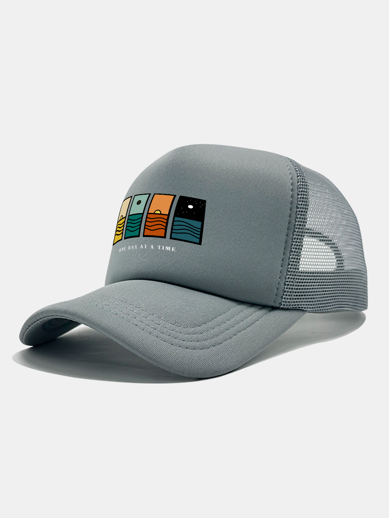 One Day At A Time Print Mesh Baseball Cap