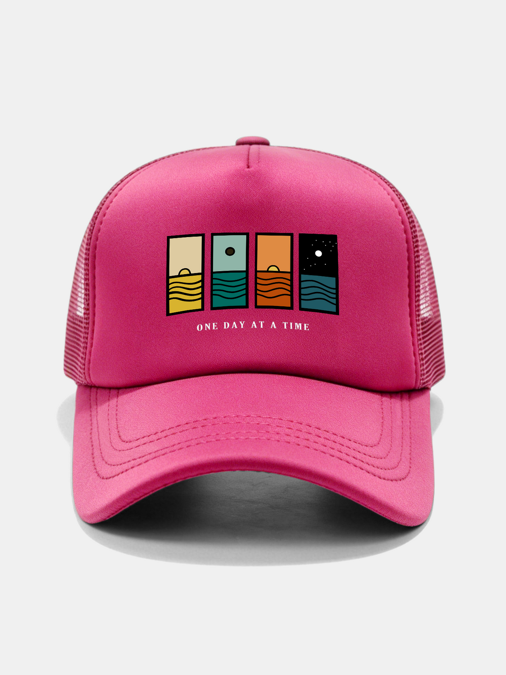 One Day At A Time Print Mesh Baseball Cap