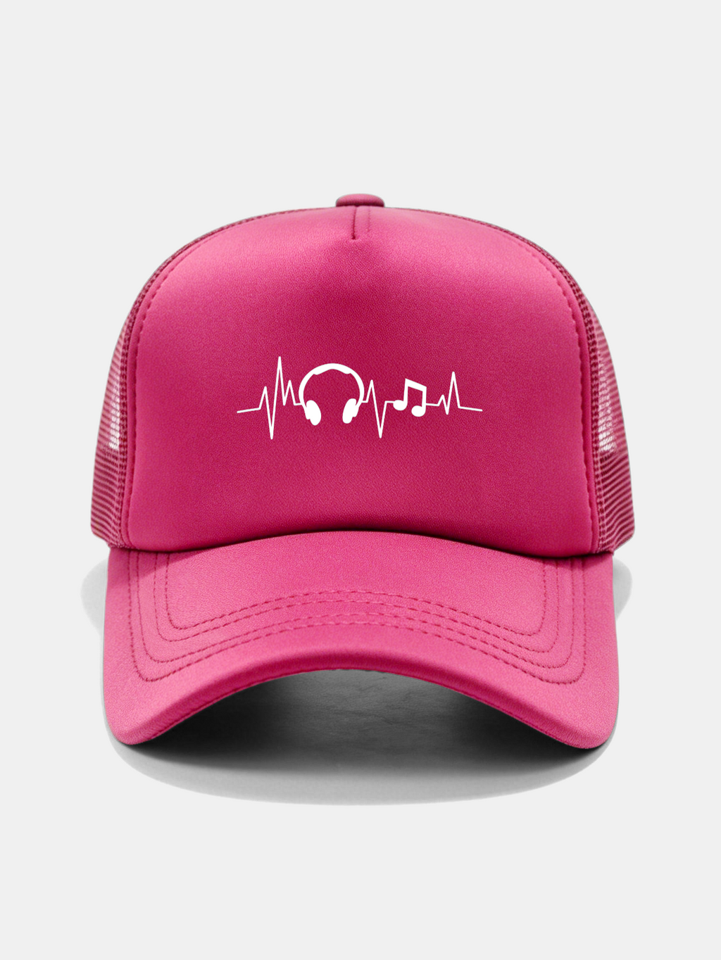 Musical Heartbeat Print Mesh Baseball Cap