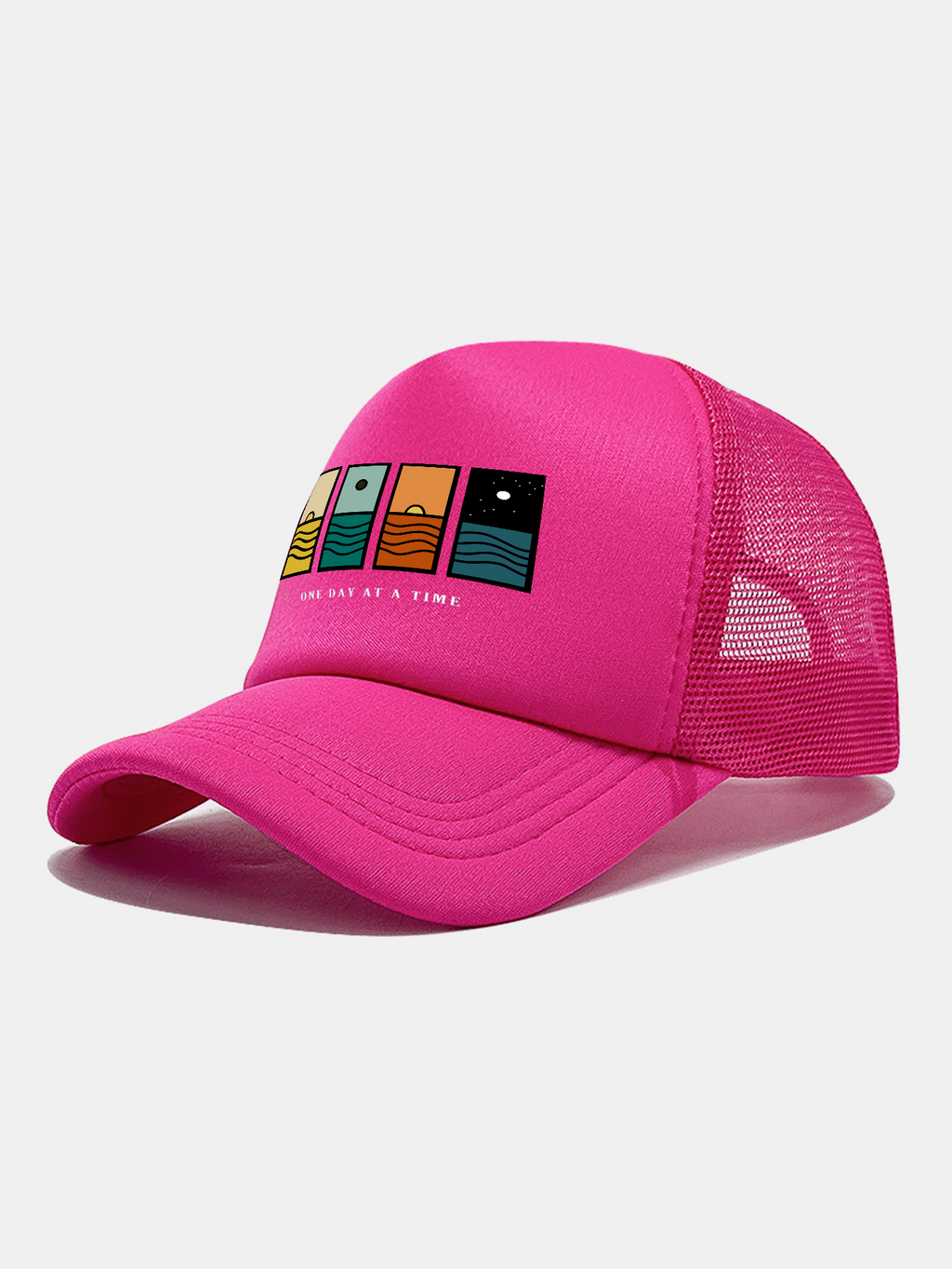One Day At A Time Print Mesh Baseball Cap