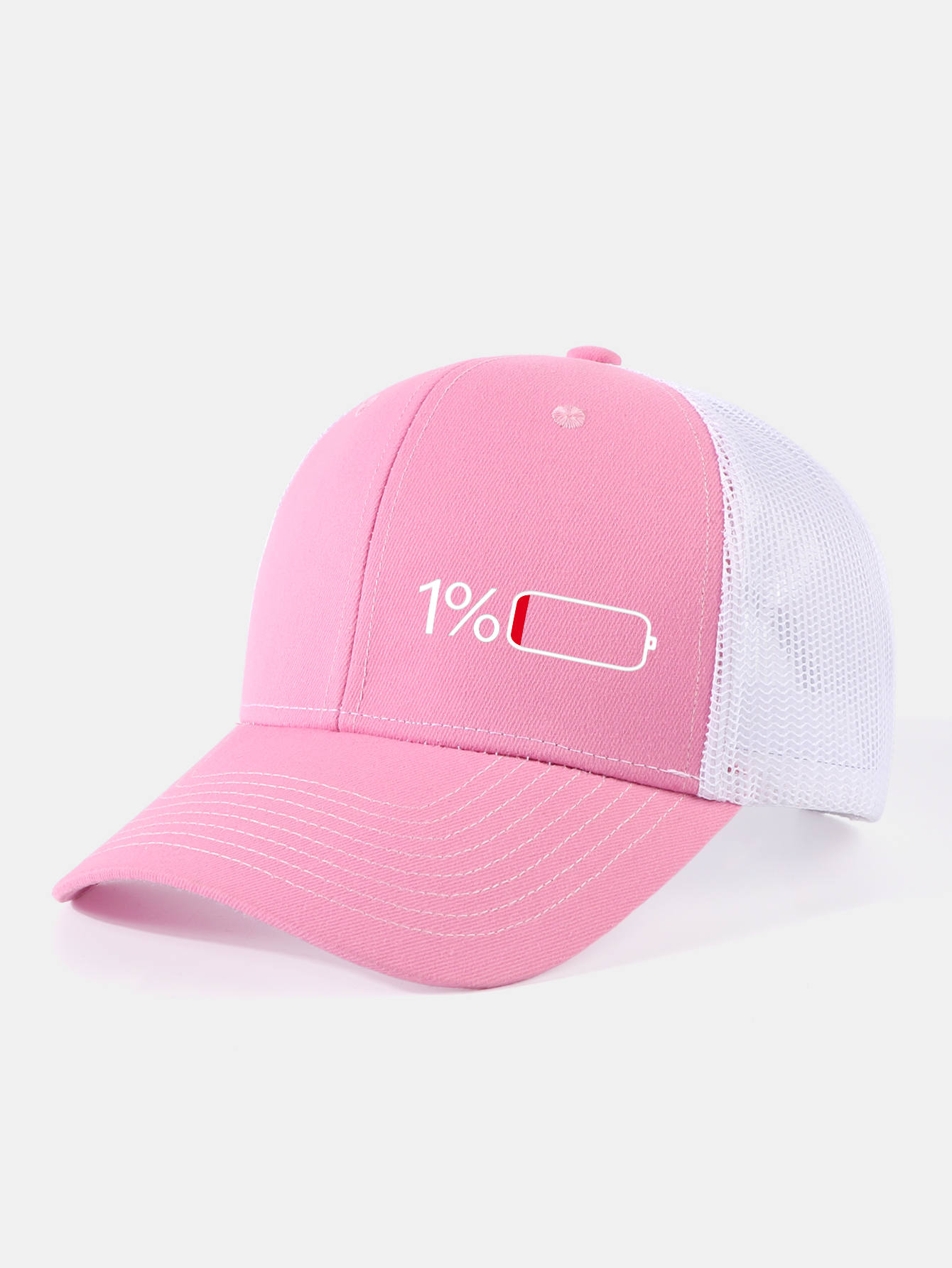 1% Battery Print Mesh Baseball Cap