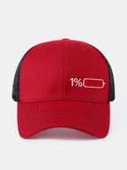 1% Battery Print Mesh Baseball Cap